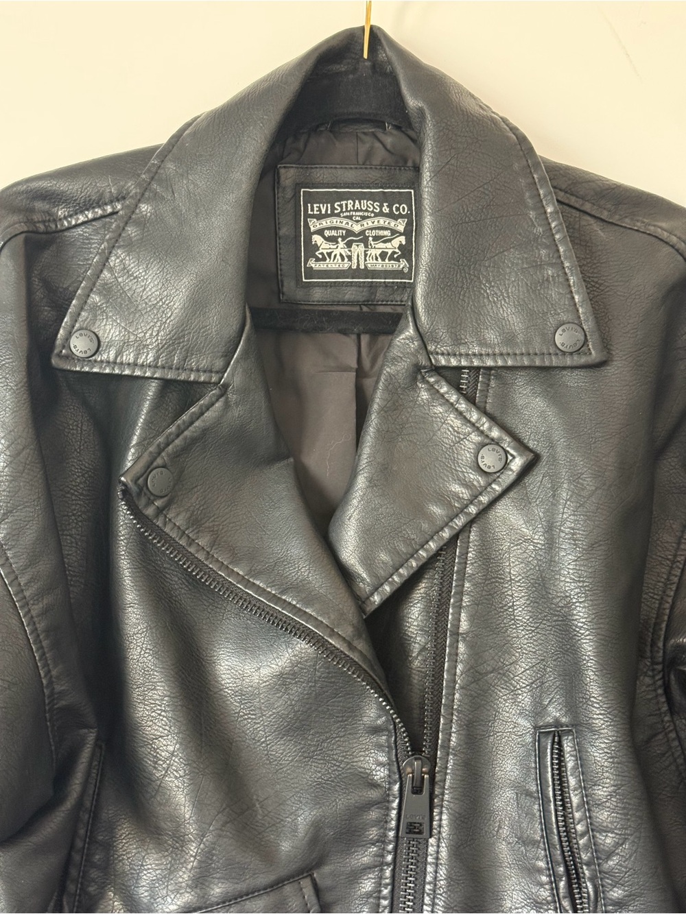 Signature by Levi Strauss Black Leather Moto Jacket